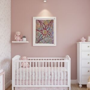 Hand Crafted Floral Original Fluid Art Purple Glitter Upcycled Handmade Art work